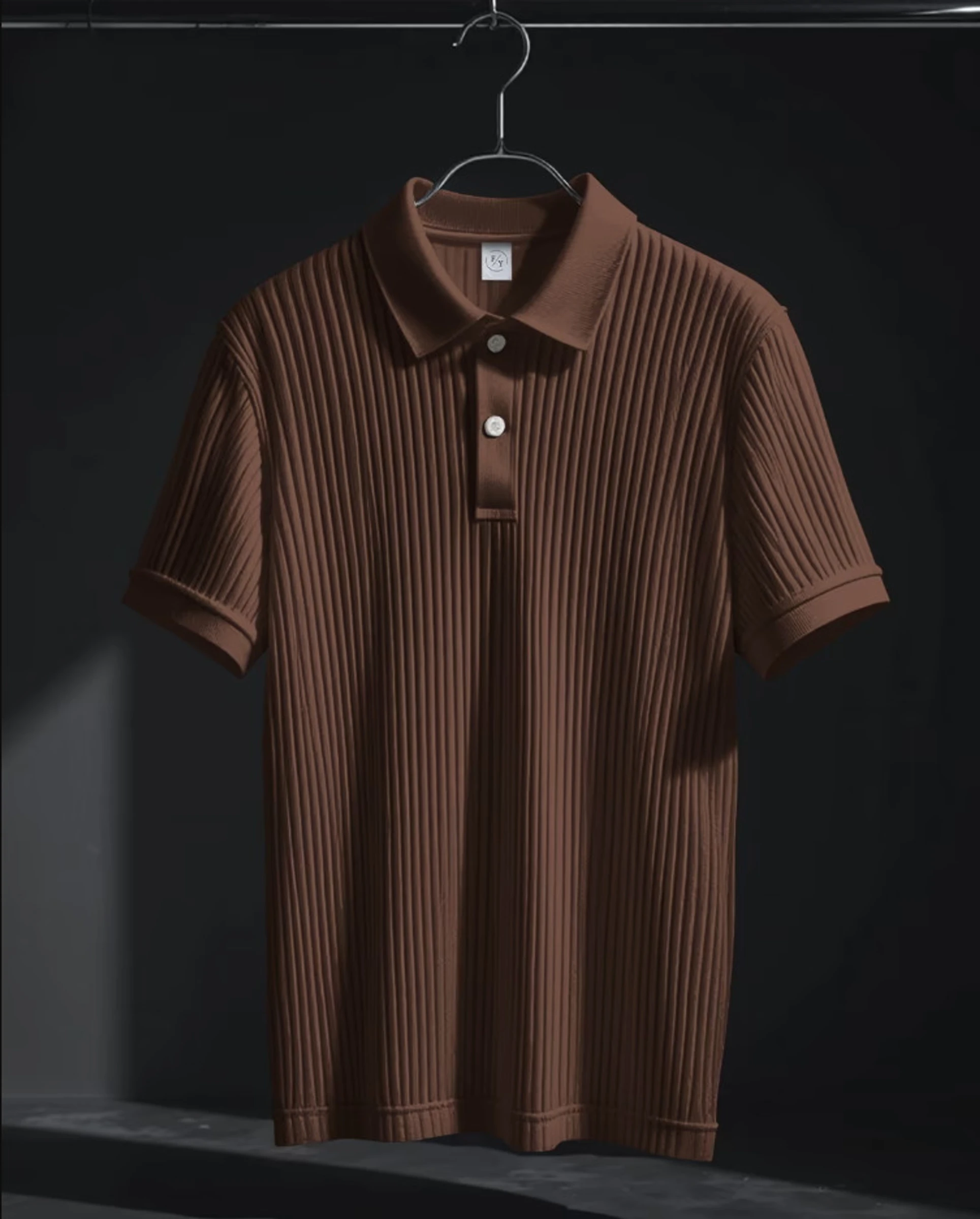 Men Striped Polo Neck - Image 2
