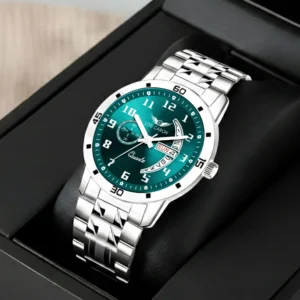 LOIS CARON Trending Day & Date Series Stainless Steel Green dial wrist watch Chain for Boy Analog Watch - For Men LCS-8326