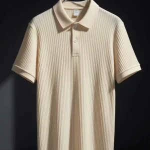 Men Striped Polo Neck