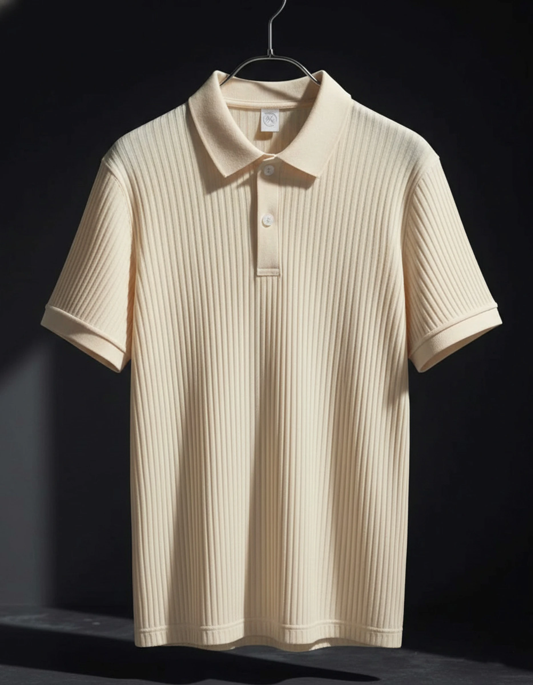 Men Striped Polo Neck