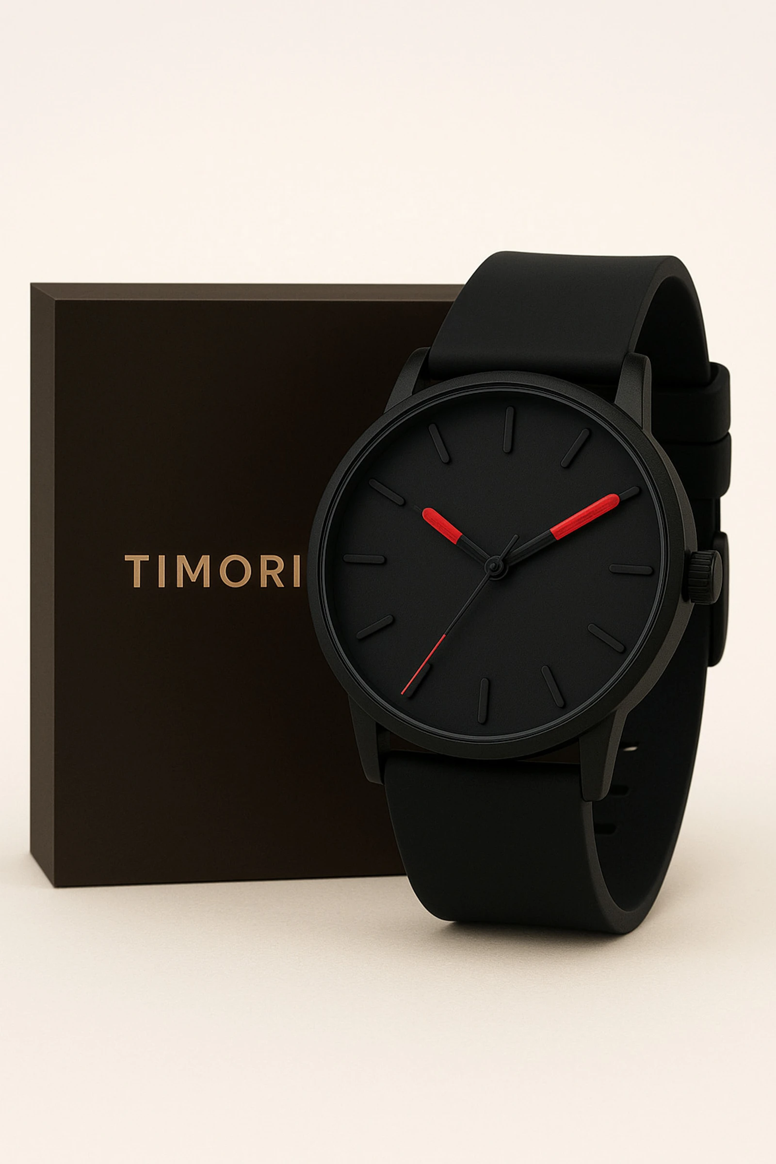 Timorix Full Black Dial Analog Watch for Men With Silicone Strap | Stylish Quartz | Analog Watch - For Men MW-FULLBLACK-RE