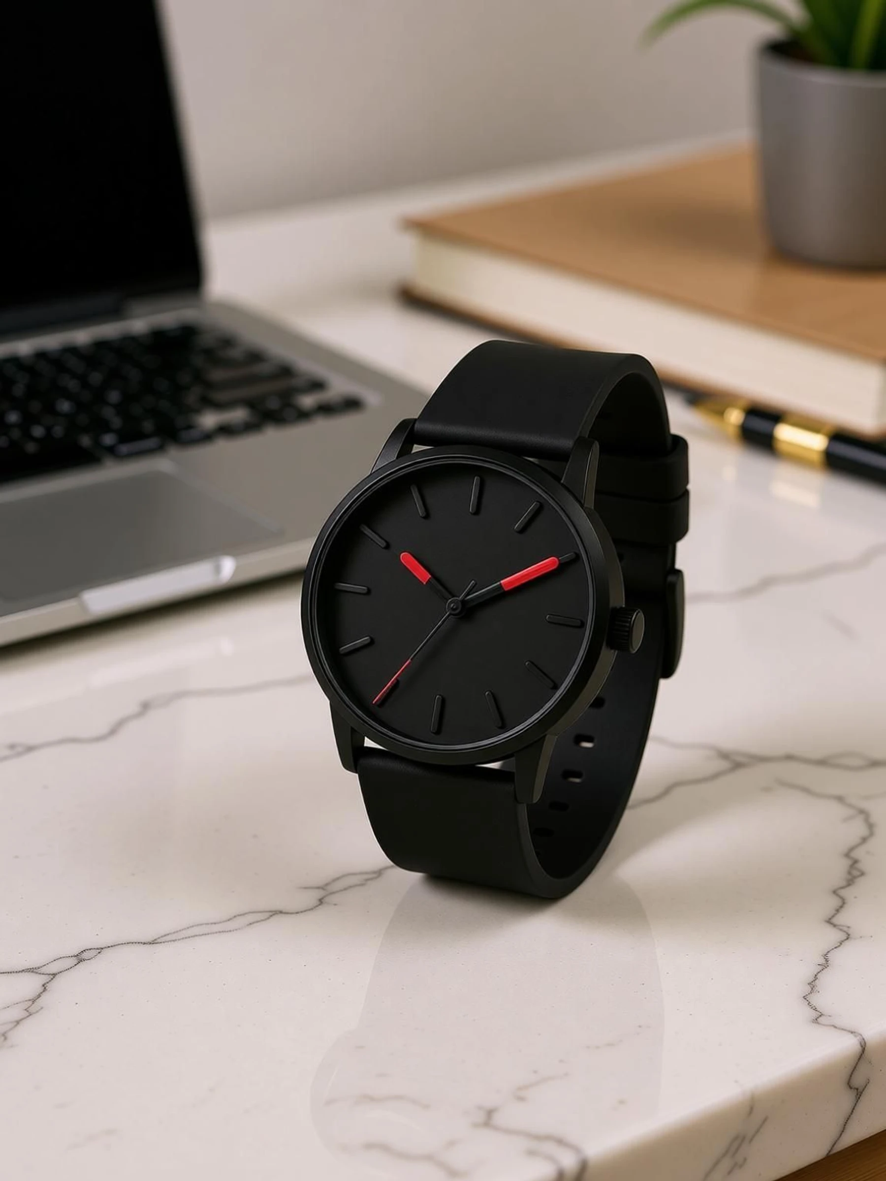 Timorix Full Black Dial Analog Watch for Men With Silicone Strap | Stylish Quartz | Analog Watch - For Men MW-FULLBLACK-RE - Image 2