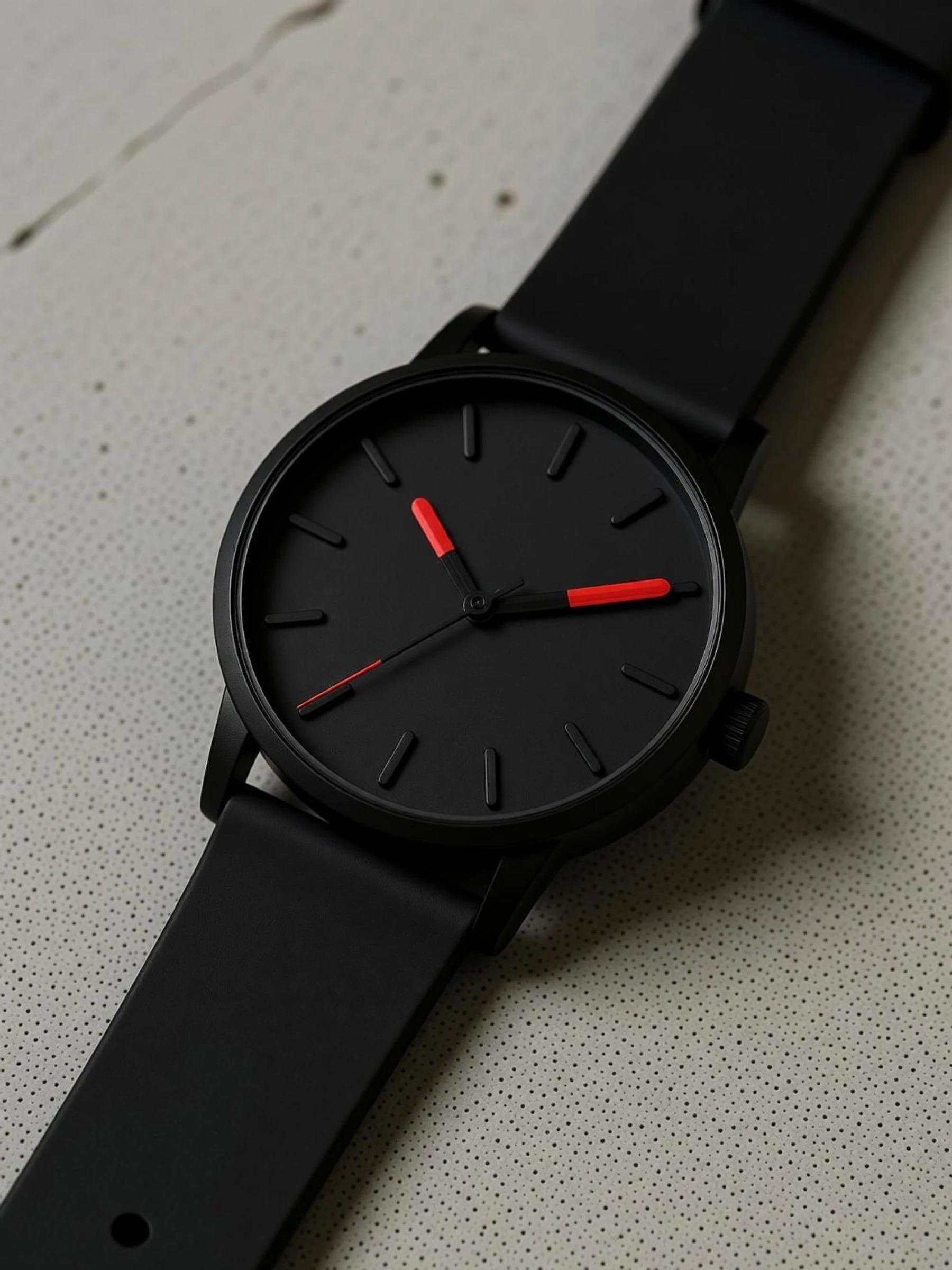 Timorix Full Black Dial Analog Watch for Men With Silicone Strap | Stylish Quartz | Analog Watch - For Men MW-FULLBLACK-RE - Image 3